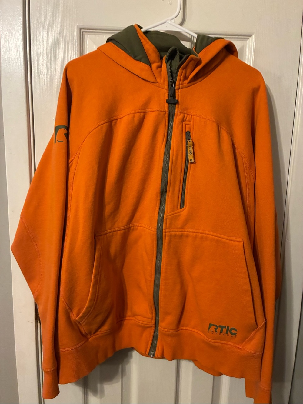 RTIC Men's Orange Zip-Up Hoodie Jacket